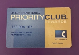 Priority Club Rewards Card USED Collectible value only - Picture 1 of 2
