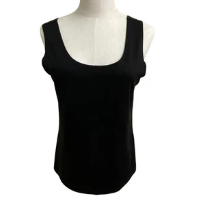 Chico's Women's Black Sleeveless Tank Top Scoop Neck Versatile Essential Sz 1 Sm - Picture 1 of 6