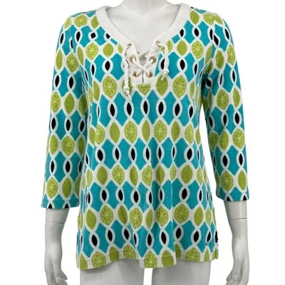 Top Vineyard Vines para mujer pequeño tela de felpa playa natación cubrir limas tropicales Foto 1 de 4