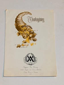 264th Supply and Service Battalion Camp Davies Vietnam Menu Thanksgiving 1967 - Picture 1 of 4