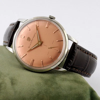 RELOJ DE CABALLERO GIRARD PERREGAUX ORIGINAL DE GRAN TAMAÑO CUERDA MANUAL CON ESFERA SALMÓN Foto 1 de 4