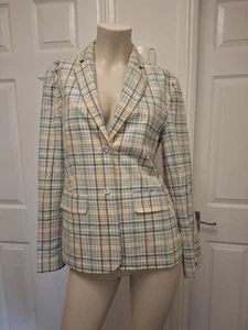 Tommy hilfiger golf pastels checked blazer size 12 Cotton Summer - Picture 1 of 8
