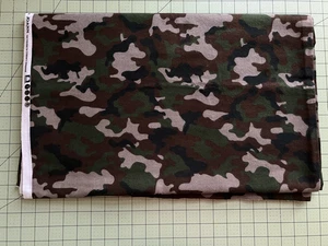Joann Super Snuggle Flannel Camouflage Cotton 2+ yd piece Green Brown Black Gray - Picture 1 of 2