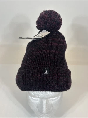 PGA Tour Golf Tejido Gorro Invierno Sombrero Gorra Puños Pom Oscuro Windsor NUEVO Foto 1 de 4
