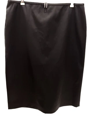 NWT  WHITE HOUSE BLACK MARKET Size 8 Satin Black Pencil Skirt Straight MSRP $99 - Image 1 of 4