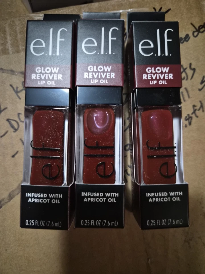 Elf Glow Reviver Lip Oil Infused With Apricot Oil.  3 Pack - Image 1 of 1