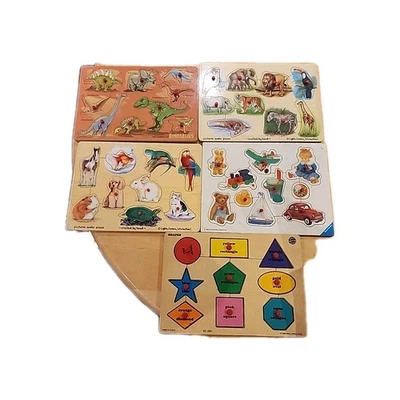 Melissa & Doug Wooden Puzzle Lot of 5 Puzzles Toys Toddlers. S9 - Image 1 of 4