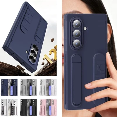 For Samsung Galaxy Z Fold 7 6 5 4 Card Slot strap hard flip full back stand case - Image 1 of 4
