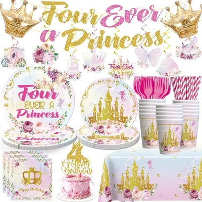 172件装四公主生日装饰餐具套装25,4... — 第 1/4 张图片