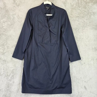 Vestido COS para mujer 10 azul marino manga larga cuello en V cuello mandarín cambio minimalista Foto 1 de 4