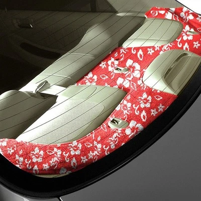 For Geo Metro 89-94 Designer Velour Hawaiian Red Custom Rear Deck Cover — 第 1/2 张图片