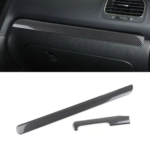 2x RHD Carbon Fiber Front Dashboard Panel Cover ABS For VW Golf 6 MK6 2008-2013 - Picture 1 of 4
