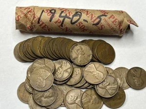 1940-S Lincoln Wheat Cent Penny Roll-BN-Fine+ to Almost Uncirculated - Picture 1 of 5
