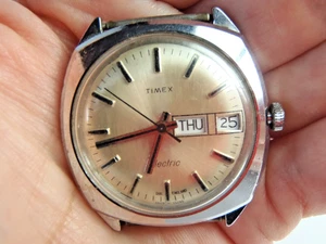 Reloj Hombre Timex Eléctrico Vintage A Cell Cuarzo 36mm Día Fecha Funciona - Imagen 1 de 12