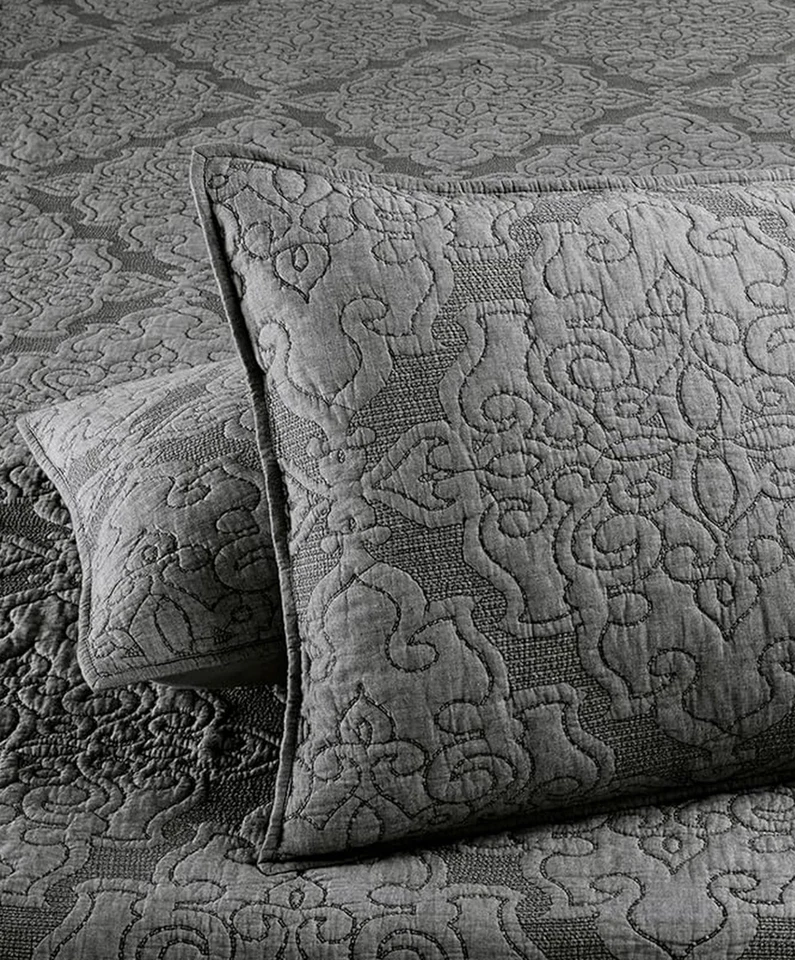 Martha Stewart Gilded Age 100 Cotton Standard Pillow Sham Grey