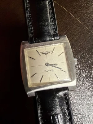 Beautiful Vintage LONGINES Flagship TV Cushion Silver Men's Hand Manual Watch - Image 1 of 4