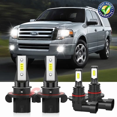 For Ford Expedition 2007-2014 6000K LED Headlight Hi&Lo + Fog Light 4x Bulbs Foto 1 de 4