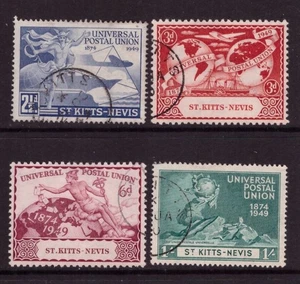 St Kitts Nevis 1949 Universal Postal Union set used stamps - Picture 1 of 1