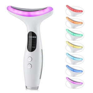 7 Farben LED Mikrostrom Face Lifting Massagegerät Hautstraffung Hals Schönheit Gerät - Bild 1 von 14
