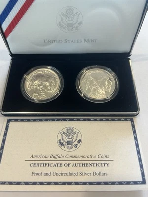 2001 American Buffalo Commemorative Coins Proof and Uncirculated Silver Dollars - Image 1 of 4