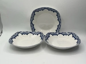 "3 cuencos de sopa cuadrados Ralph Lauren azul mandarín de cerámica azul y blanco de 7,5""" - Imagen 1 de 6