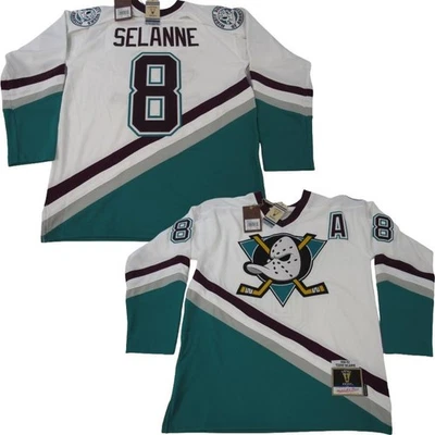Camiseta deportiva Mitchell & Ness 1996-97 Teemu Selanne #8 Anaheim Mighty Ducks para hombre $225 Foto 1 de 4