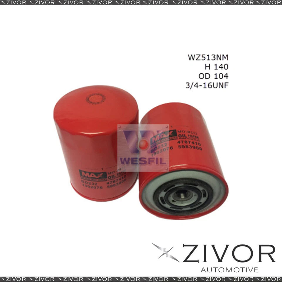 New NIPPON MAX Oil Filter For Iveco Eurocargo 5.9L TD 1998-2001 - WZ513NM - image 1 of 1