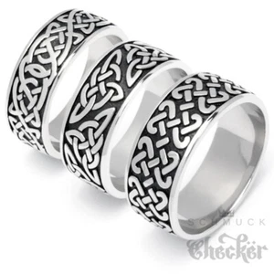 Keltischer Knoten Bandring Wikinger Germanen Ring 316L Edelstahl silber Geschenk - Bild 1 von 12