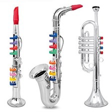 Set of 3 Music 1. Clarinet 2. Saxophone 3. Trumpet, Combo with over 10 Color C
