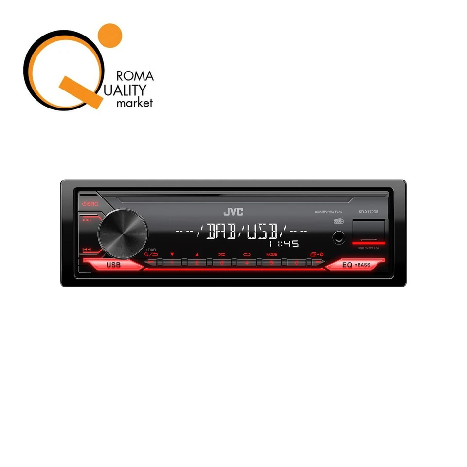 Autoradio JVC KD-X172DB DAB DAB+ USB MP3 FLAC AUX Tecnologia K2 - Immagine 1 di 1