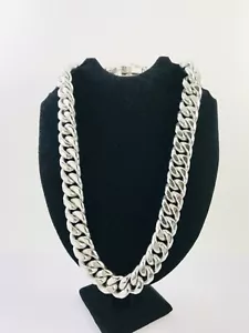 Magnificent Taxco, Mexican 925 Sterling Silver Curb Chain Necklace. 800 g, 25.5" - Picture 1 of 16