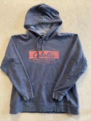 Cabela's Hoodie Women's Large Blue Sweatshirt Logo Pink  - Image 1 of 4