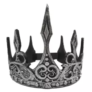 Men King Crown PU Foam 3D Fancy Dress Stage Performance Props For Cosplay Silver - Picture 1 of 4