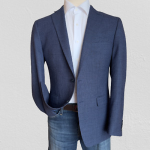 CALVIN KLEIN Mens Blazer Sport Coat Jacket 44R Wool Navy Blue Suit Jacket Suits