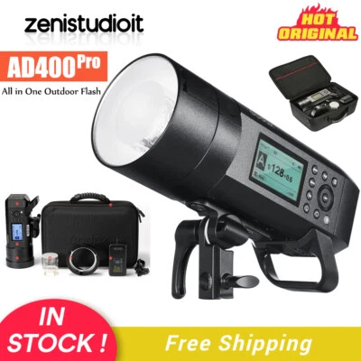 US Godox AD400 Pro TTL WITSTRO All-in-One Outdoor Flash Speedlite Li-on Battery - Image 1 of 4