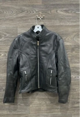 Chaqueta de cuero negra para motociclistas de carreras Leather Gallery - talla 42 (LG) Foto 1 de 4