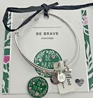 Alex And Ani Be Brave Chairt By Design Expandable Wire Bangle In Shiny Silver