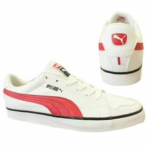 red and white puma trainers