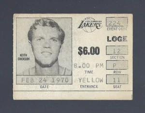 1970 NBA ATLANTA HAWKS @ LOS ANGELES LAKERS TICKET STUB - HAIRSTON 20pts 24rebs - Picture 1 of 1