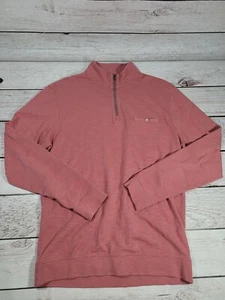 Men's Johnnie-O "1/4 zip Pullover Sz Medium Pink/Peach P6 - Picture 1 of 8