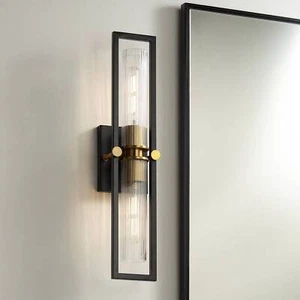 Stiffel Ramos 24" High Black and Brass 2-Light Wall Sconce - Picture 1 of 9