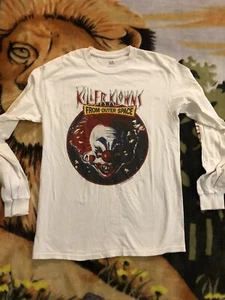 Killer Clowns from Outer Space Long Sleeve T Shirt Sz Med White Retro Horror - Picture 1 of 9
