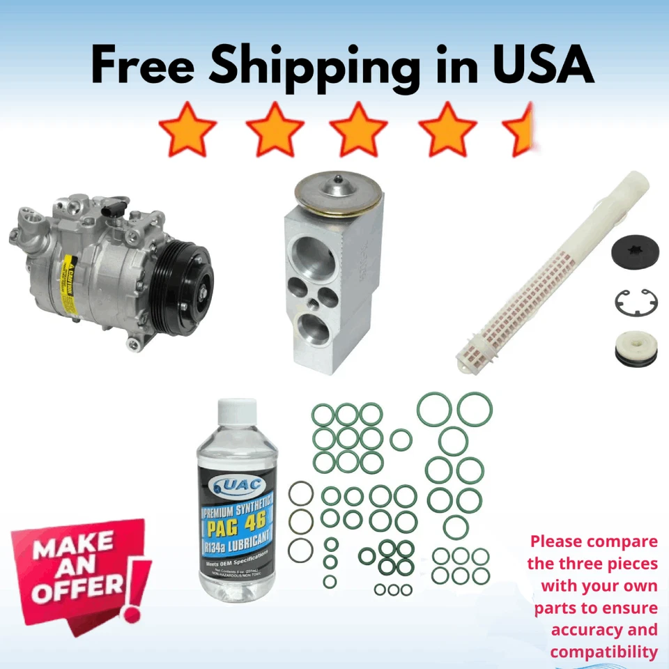 Compressor & Valve A/C Fit BMW 750i 2009, BMW 750Li 2009 - Image 1 of 1
