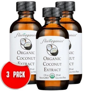 Flavorganics Organic Coconut Extract 2 oz. - 3 PACK - Picture 1 of 3