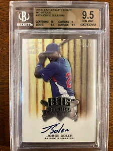 2012 Leaf Ultimate Draft Big Sticks /40 Jorge Soler BGS 9.5 GEM MINT Auto - Picture 1 of 2