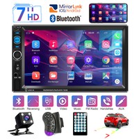 7" 2DIN Autoradio Radio FM MP5 Vidéo Lecteur Bluetooth Stéréo USB AUX + Caméra