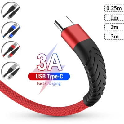 For Samsung Galaxy S22 S21 S20 S10 A51 A71 Type C Lead USB C Fast Charger Cable - Image 1 of 4