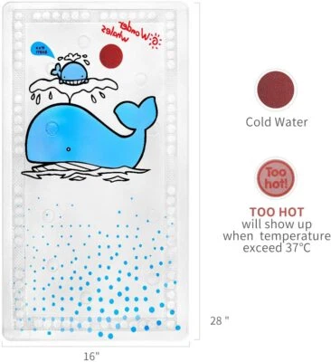 Alfombra de bañera antideslizante temperatura inducción inteligente amigable para bebés niños Foto 1 de 4