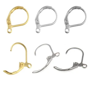 Ohrstecker Silber/Gold Ohrringe 15mm Klapp Brisuren Ohrhänger Ohrhaken Wahlen - Bild 1 von 5