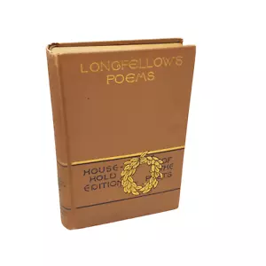 1894 Longfellow's Poems Household Edition of the Poets Illustrations Book HC - Imagen 1 de 6